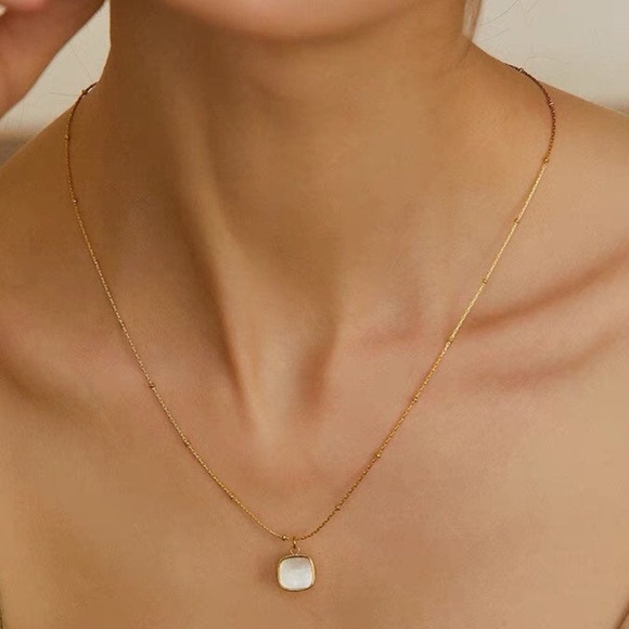 GP White Square Necklace - Picture 2 of 4